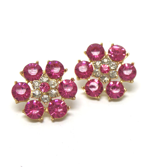 Flower crystal earrings 