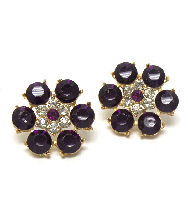 Flower crystal earrings 