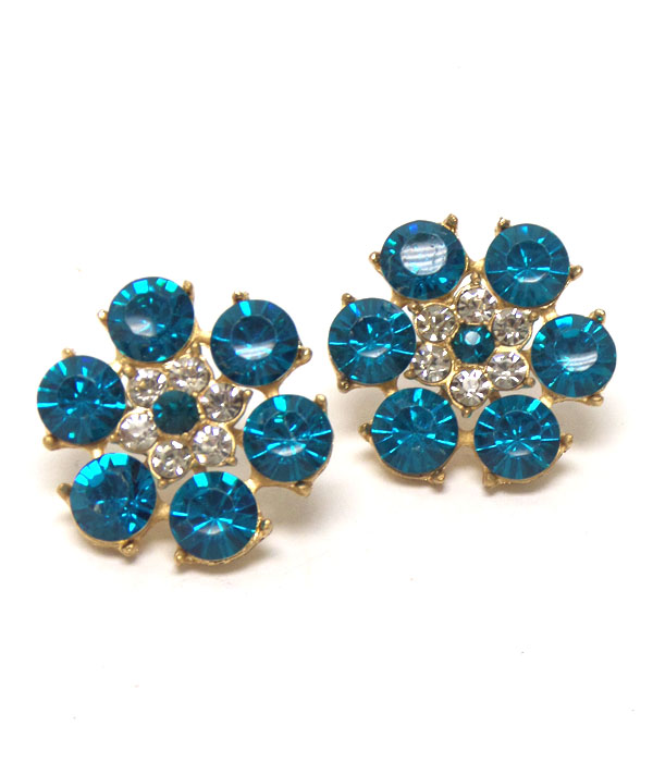 Flower crystal earrings 