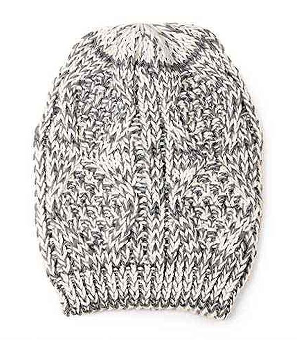 TWO TONE KNIT BEANIE - 100% ACRYLIC