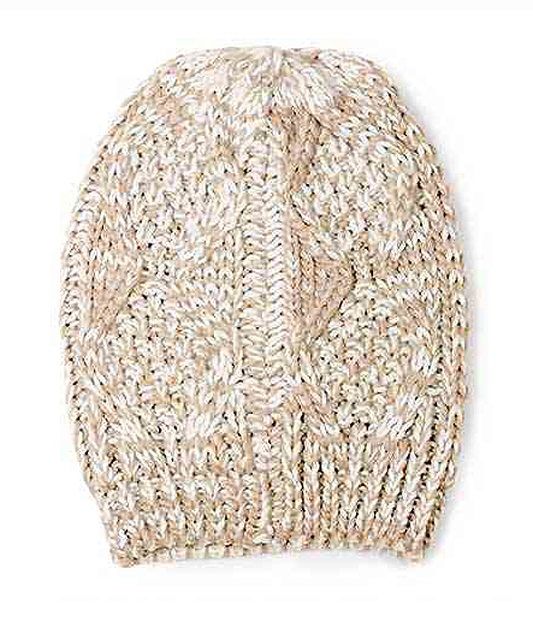 TWO TONE KNIT BEANIE - 100% ACRYLIC