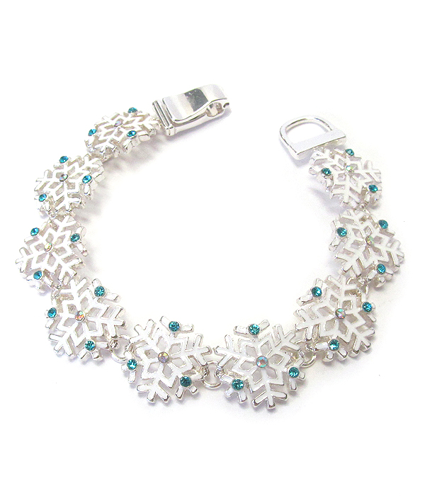 Snow flake link magnetic bracelet