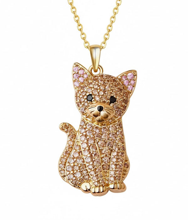 Abyssinian cat necklace