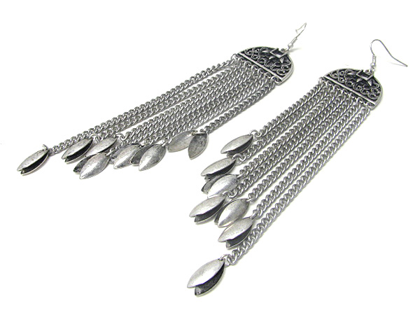 Multi chain drop tassel earring