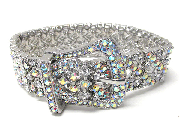 Crystal stud belt stretch bracelet