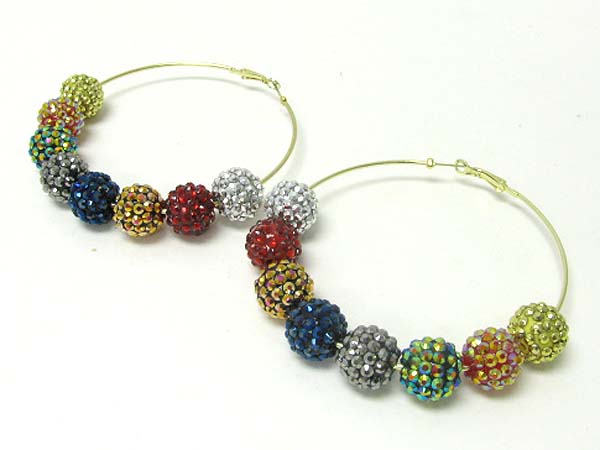 4 inch hoop crystal fireball basketball wives inspired earring - hoops
