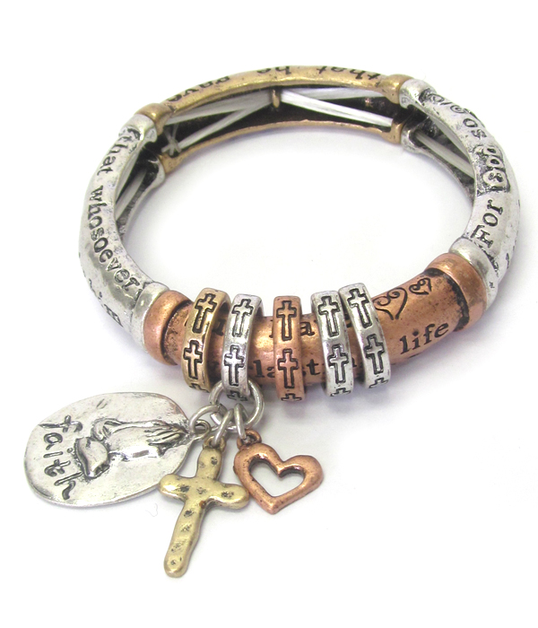 Religious inspiration chico style stretch bracelet