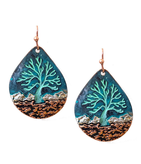 TREE OF LIFE TEARDROP EARRING