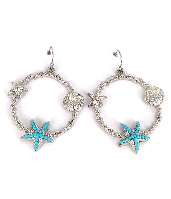 SEALIFE THEME HOOP EARRING - STARFISH