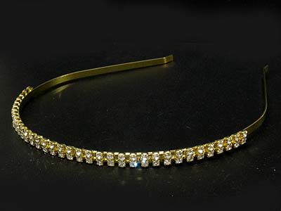 Rhinestone two line metal headband