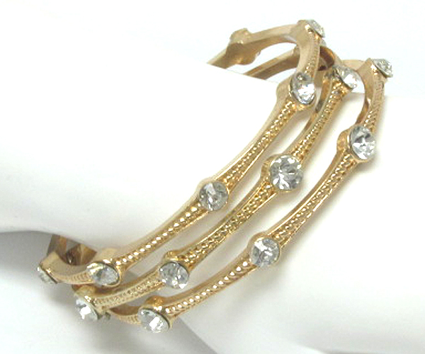 3 row crystal bubble bangle set