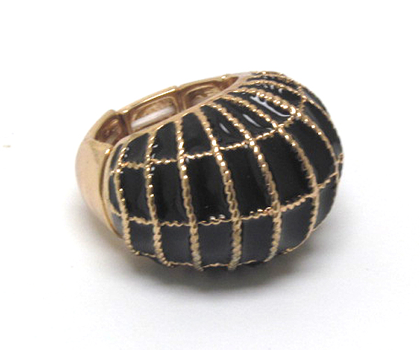Enamel metal puffy stretch ring