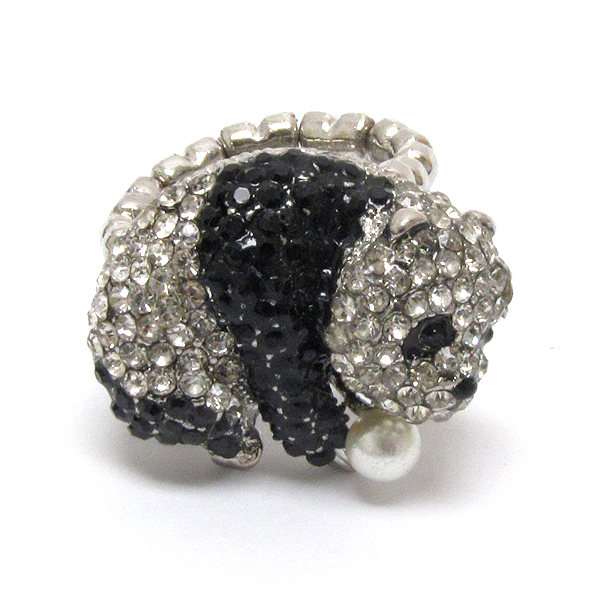 Crystal deco panda stretch ring