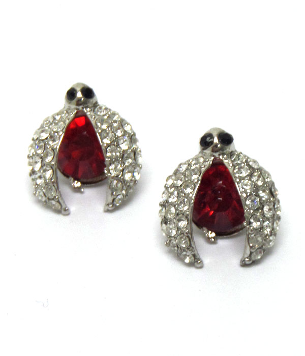 Ladybug with crystals earrings
