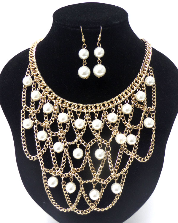 Twisted seed beads necklace set