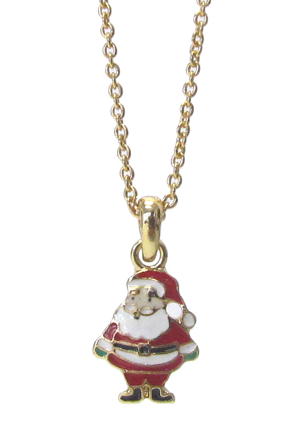 EPOXY SANTA CLAUS PENDANT NECKLACE