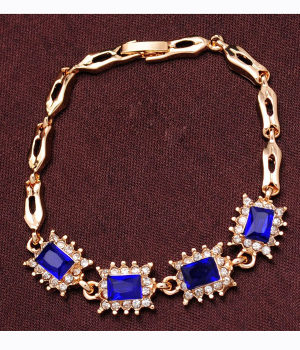 COLORFUL CRYSTAL CHAIN LINK BRACELET