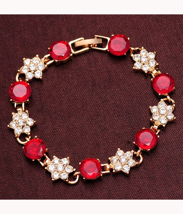 COLORFUL CRYSTAL CHAIN LINK BRACELET