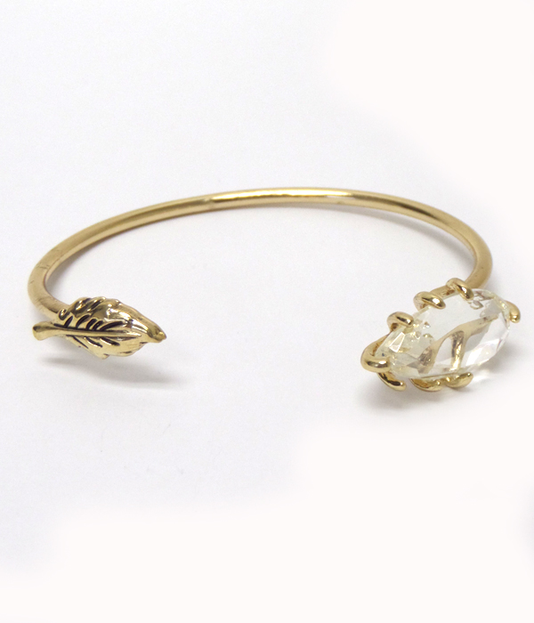 Glass leaf edge cuff bangle
