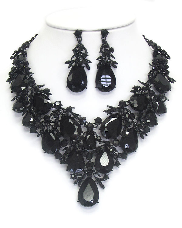Luxury class victorian style and australian crystal party necklace set