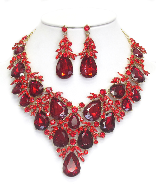 Luxury class victorian style and australian crystal party necklace set