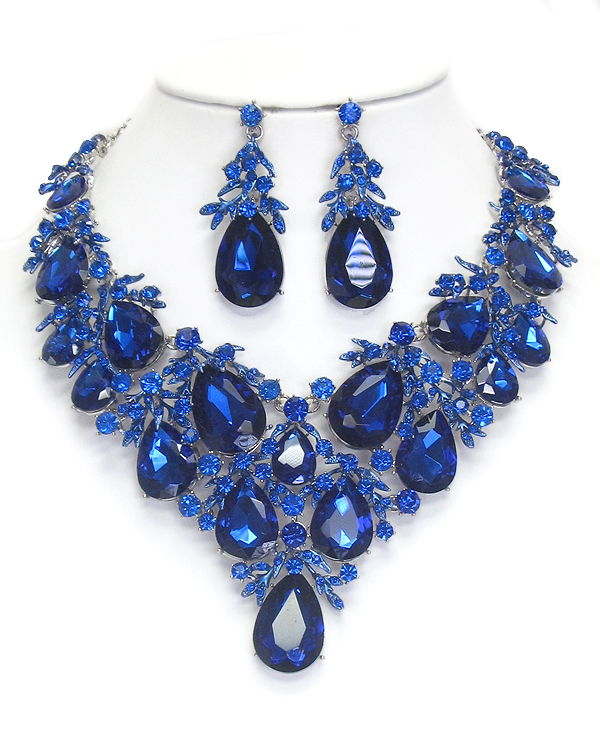 Luxury class victorian style and australian crystal party necklace set