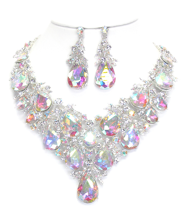 Luxury class victorian style and australian crystal party necklace set