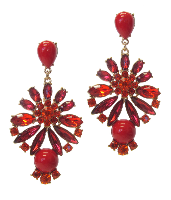 Multi crystal party earring