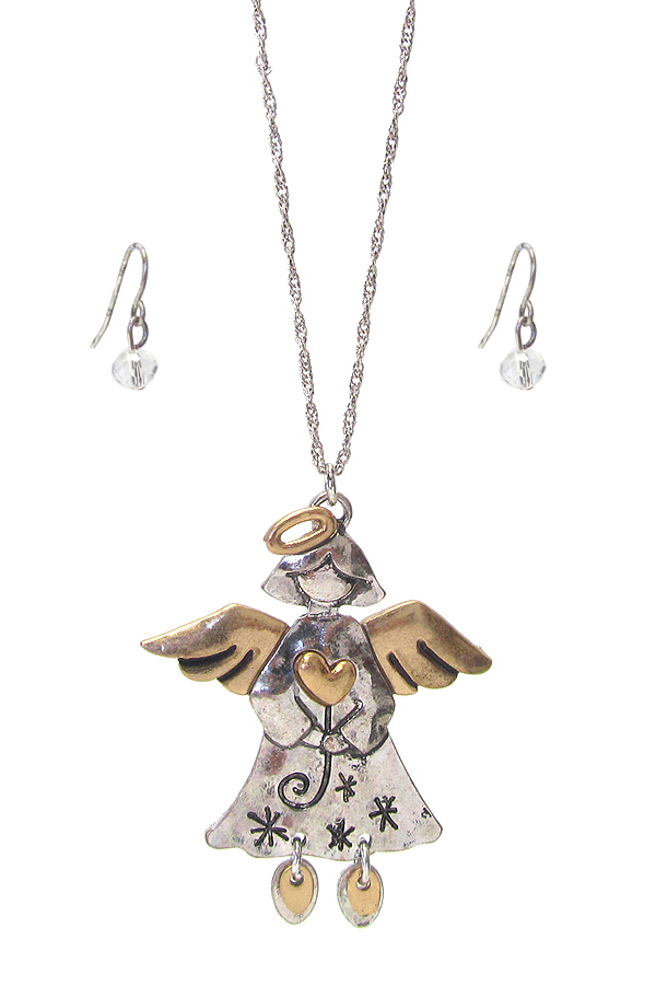 ANGEL PENDANT NECKLACE SET - CHRISTMAS THEME