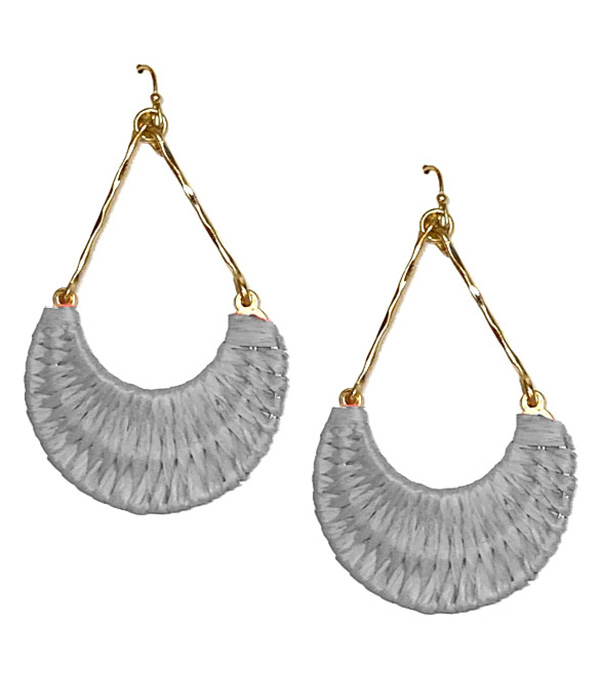 Rafia wrap drop earring
