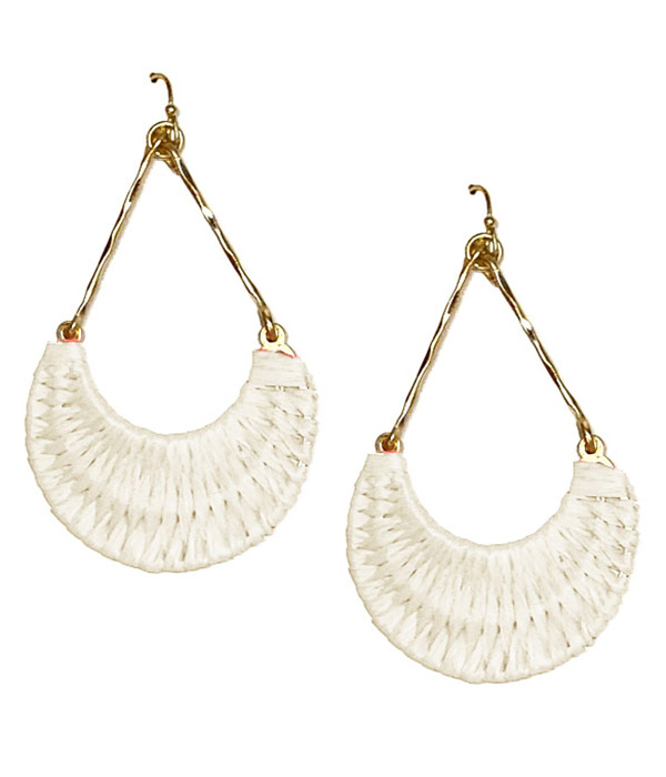Rafia wrap drop earring