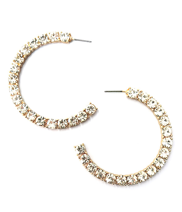 CRYSTAL HOOP EARRING