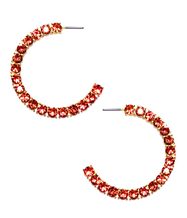 CRYSTAL HOOP EARRING