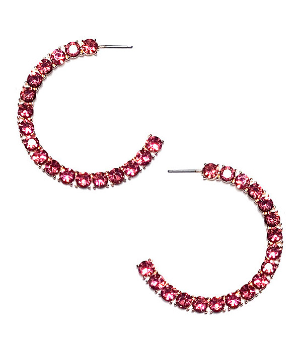 CRYSTAL HOOP EARRING