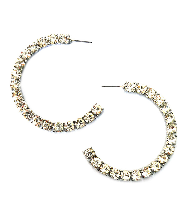 CRYSTAL HOOP EARRING