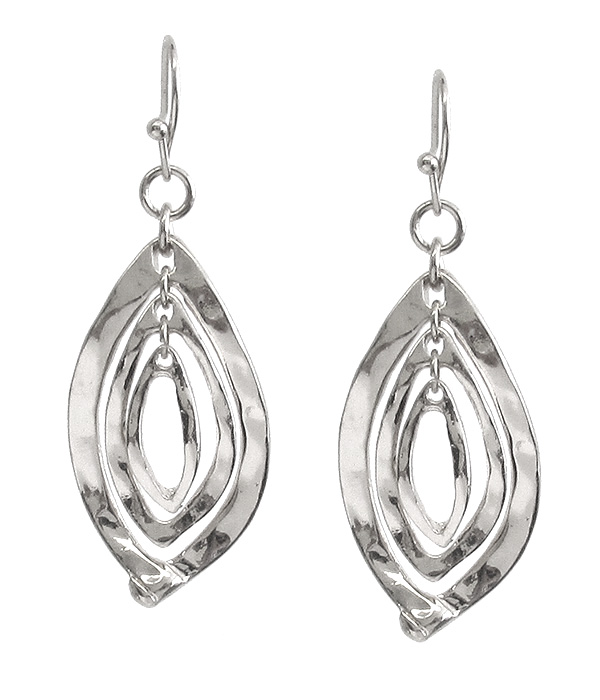 Triple marquise metal earring