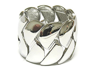 Two level metal stretch bracelet