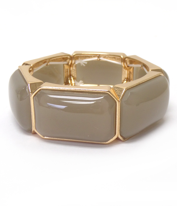 Puffy formica stone stretch bracelet