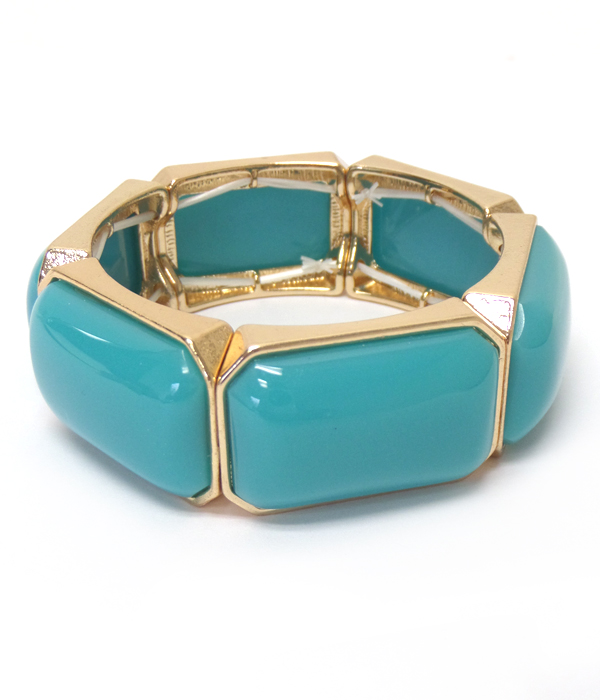Puffy formica stone stretch bracelet