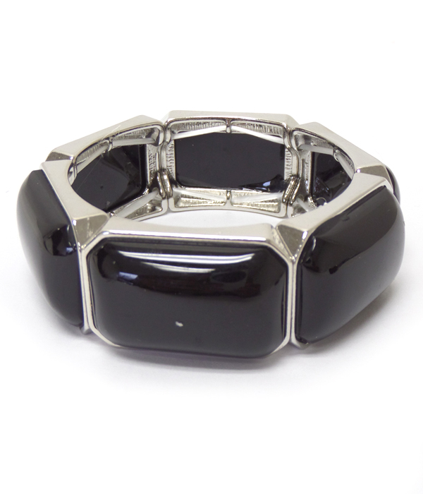 Puffy formica stone stretch bracelet