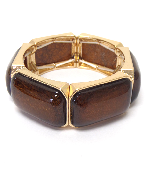 Puffy formica stone stretch bracelet