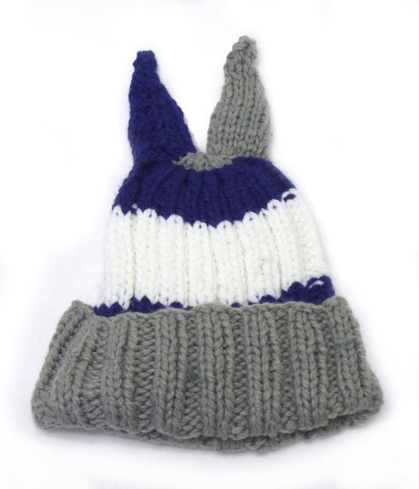 Premium hand knit rabbit ear oversize beanie