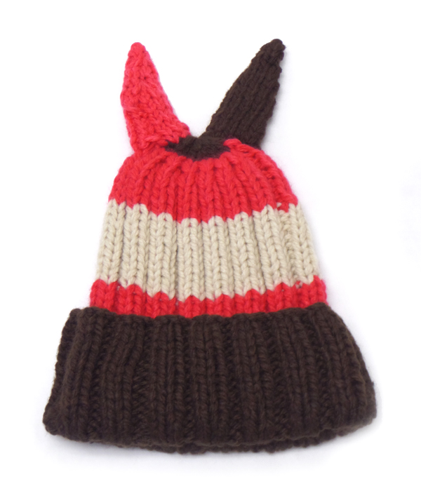 Premium hand knit rabbit ear oversize beanie