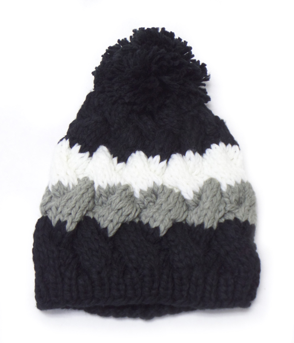 Premium hand knit oversize beanie  with pom