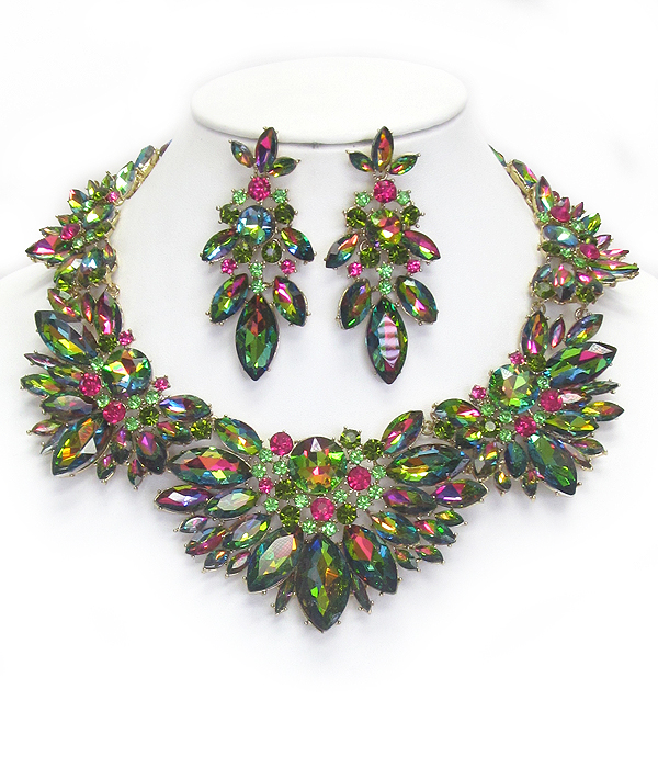 Luxury class victorian style and australian crystal party necklace set