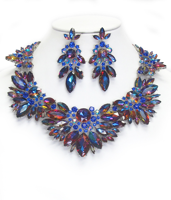 Luxury class victorian style and australian crystal party necklace set