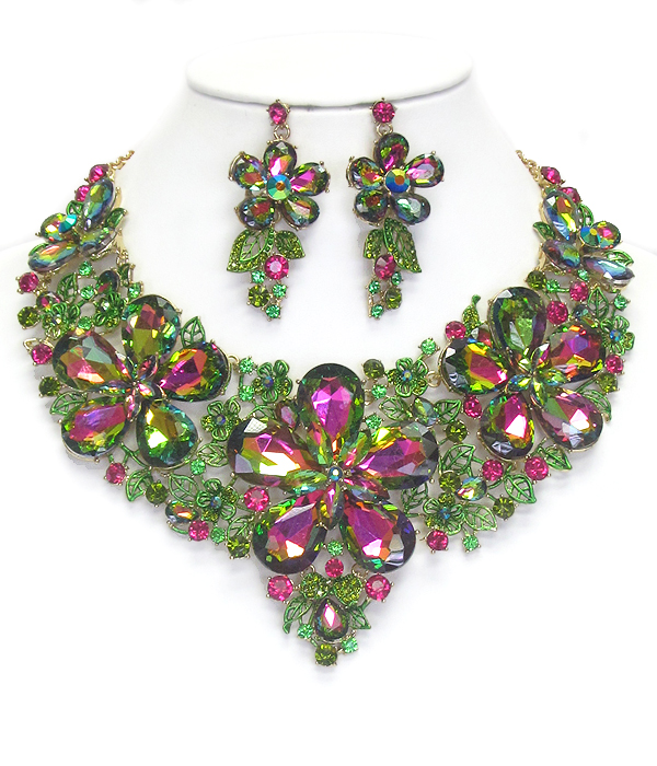 Luxury class victorian style and australian crystal party necklace set