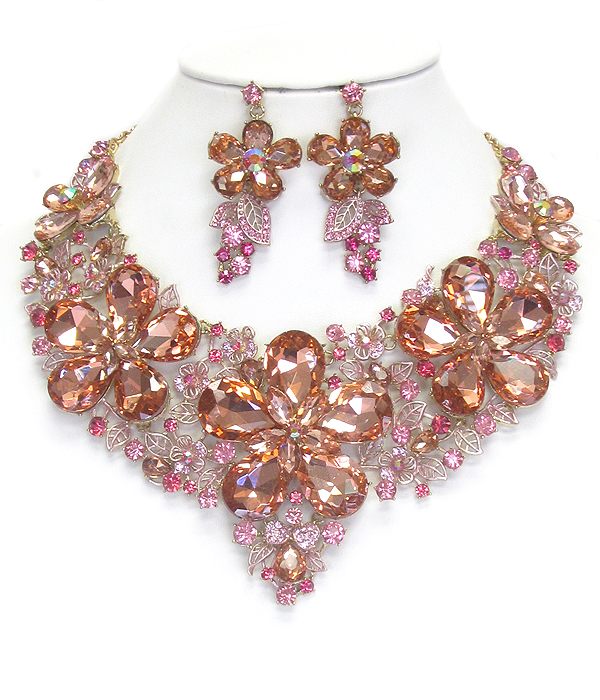 Luxury class victorian style and australian crystal party necklace set