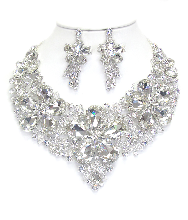 Luxury class victorian style and australian crystal party necklace set