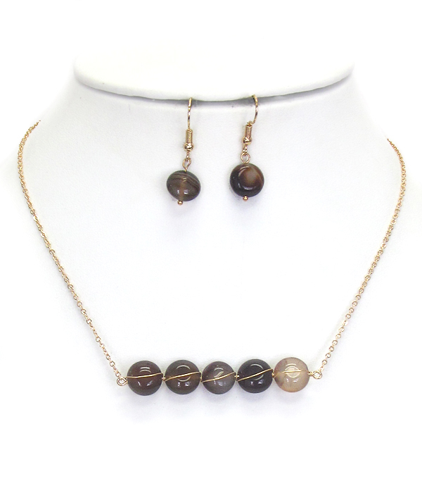 GLASS BALL LINK NECKLACE SET